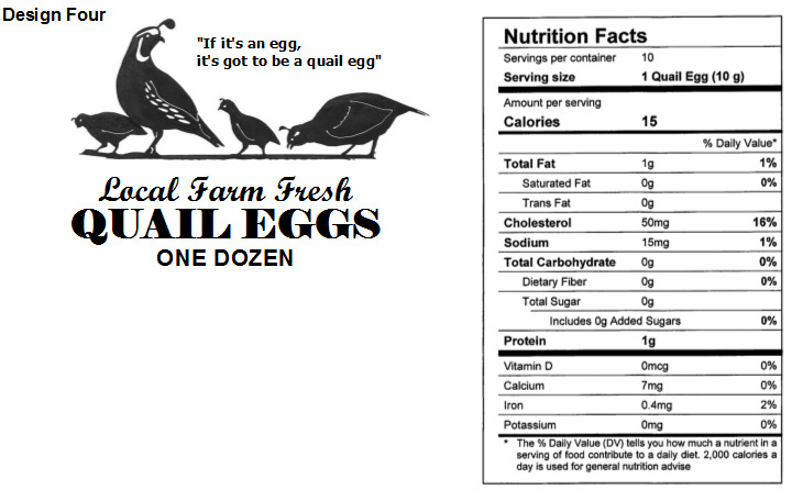 Quail Egg Carton Labels - 25 Pack