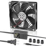 WDERAIR AC 120mm Powerful Computer Fan with AC Plug, 110V - 240V AC to DC 12V Variable Speed Controller for Electronic Components，PS5，Router，Xbox，Growtent，Modem，Amplifier，Receiver，Biltong Cooling