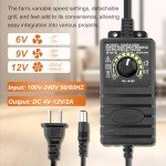 WDERAIR 2 x 120mm Computer Fan with AC Plug 110V 120V 220V 240V for Server Rack Cabinet Mount Small Window Exhaust Cooler (12038)