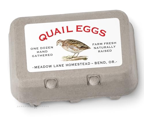Custom Quail Egg Carton Labels - Retro Design