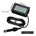 Weewooday Mini Digital Temperature Humidity Meters Gauge with Probe Gauge LCD Fahrenheit Display Thermometer Hygrometer for Incubator Reptile Plant Greenhouse Chicken Coop Garden(Black, 3 Pieces)