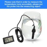 Weewooday Mini Digital Temperature Humidity Meters Gauge with Probe Gauge LCD Fahrenheit Display Thermometer Hygrometer for Incubator Reptile Plant Greenhouse Chicken Coop Garden(Black, 3 Pieces)