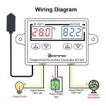 KETOTEK Temperature Humidity Controller Digital Thermostat Module 120V, Heating Cooling Humidification and dehumidification Control 110V 10A, Fahrenheit Display