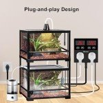 KETOTEK Digital Temperature and Humidity Controller Outlet, Reptile Thermostat Plug Dual Stage Pre-Wired for Mushroom Greenhouse Homebrew