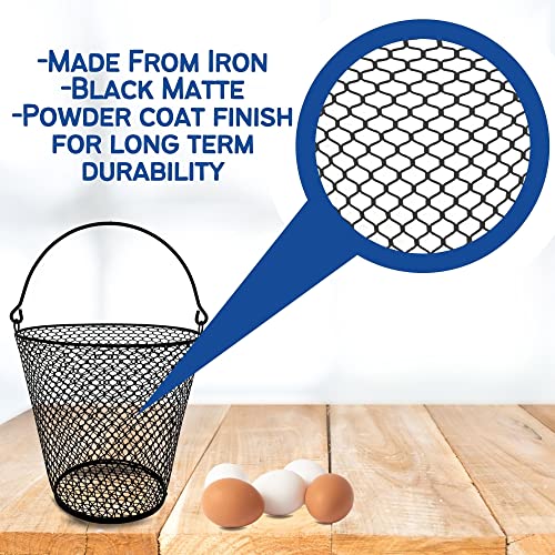 Quail Egg Wire Collection Baskets with Handle (2 Pack)
