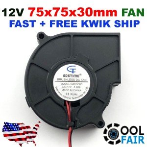 75mm 12V Blower Fan 7530 75 x 30mm Computer Cooling Exhaust Fan 2-pin