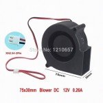 75mm 12V Blower Fan 7530 75 x 30mm Computer Cooling Exhaust Fan 2-pin