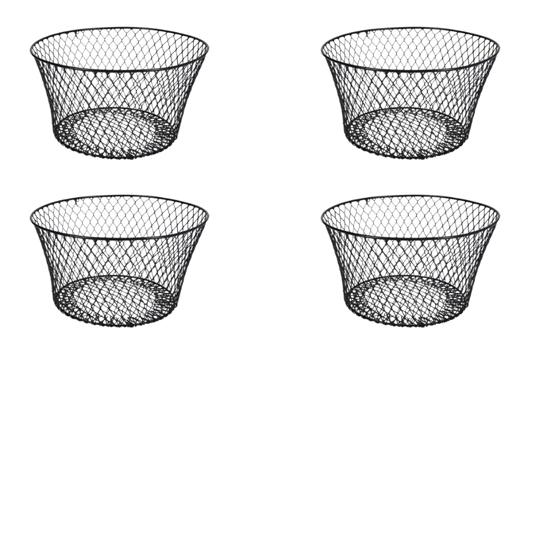 Black Wire Round Quail Egg Baskets - 4 Pack