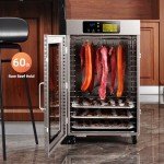 Septree Commercial Food Dehydrator 18 Trays, 1500W Large Capacity 32.6ft² Food Dryer Machine for Jerky, Meat, Fruit, Herbs, Full Stainless Steel Industrial Dehydrater Biltong Maker