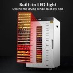 Commercial Food Dehydrator for Jerky, Large Drying Space with 20 Stainless Steel Trays, 1700W Dehydrated Dryer, 24H Timer, 194°F Temperature Control, for Herbs, Meat, Fruit, and Yogurt