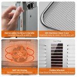Septree Commercial Large 10 Trays Food Dehydrator, Usable Area up to 17ft², 1000W Detachable Full Stainless Steel Dryer Machine, up to 190℉ Temperature, for Meat, Fruit, Beef, Herbs, and Pet Food