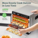 COSORI Food Dehydrator, Bigger Than 7 Trays With Large 6.5ft² Drying Space, 600W Power Saves More Time Than 480W, 165°F Dehydrated Dryer for Jerky, Dog Treats, Herbs, Meat, Fruit, and Yogurt, Silver