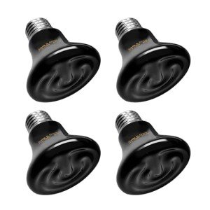 BNOSDM Reptile 75W Ceramic Heat Emitter,4 Pack Reptile Heat Lamp Bulbs,Non Light Emitting,Brooder Coop Heater Lamp Bulb for Amphibian Reptile Lizard Turtle Chicken