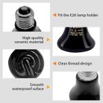 BNOSDM Reptile 75W Ceramic Heat Emitter,4 Pack Reptile Heat Lamp Bulbs,Non Light Emitting,Brooder Coop Heater Lamp Bulb for Amphibian Reptile Lizard Turtle Chicken