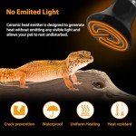 BNOSDM Reptile 75W Ceramic Heat Emitter,4 Pack Reptile Heat Lamp Bulbs,Non Light Emitting,Brooder Coop Heater Lamp Bulb for Amphibian Reptile Lizard Turtle Chicken