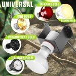 Trakem Reptile Ceramic Socket, Heat Lamp Holder for Terrariums and Vivariums, Gecko Lizard Heat Lamp Bracket Light Fixture, Bulb Not Included