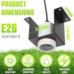 Trakem Reptile Ceramic Socket, Heat Lamp Holder for Terrariums and Vivariums, Gecko Lizard Heat Lamp Bracket Light Fixture, Bulb Not Included