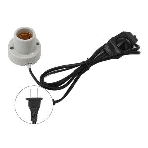 Aqur2020 Reptile Ceramic Heat Lamp Holder, Light Fixture Holder E27 Socket High Temperature Proof, Easy Installation, Universal Usage for Tortoise (US Plug 120V)