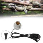Aqur2020 Reptile Ceramic Heat Lamp Holder, Light Fixture Holder E27 Socket High Temperature Proof, Easy Installation, Universal Usage for Tortoise (US Plug 120V)