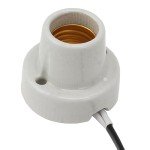 Aqur2020 Reptile Ceramic Heat Lamp Holder, Light Fixture Holder E27 Socket High Temperature Proof, Easy Installation, Universal Usage for Tortoise (US Plug 120V)