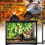NEPTONION Reptile Reflector Dome Lamp Fixture, 8.5 inch Deep Polished Aluminum UVB Light Fixture for Reptile Glass Terrariums fit UVB UVA Bulb, Basking Heat Bulb, Ceramic Heat Emitter