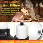 NEPTONION Reptile Reflector Dome Lamp Fixture, 8.5 inch Deep Polished Aluminum UVB Light Fixture for Reptile Glass Terrariums fit UVB UVA Bulb, Basking Heat Bulb, Ceramic Heat Emitter