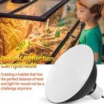 NEPTONION Reptile Reflector Dome Lamp Fixture, 8.5 inch Deep Polished Aluminum UVB Light Fixture for Reptile Glass Terrariums fit UVB UVA Bulb, Basking Heat Bulb, Ceramic Heat Emitter