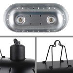 DXOPHIEX 15inch Dual Reptile Light Fixture, Max 150W Reptile Heat Lamp Fixture with 2PCS 150W Ceramic Heat Emitter, Double Dome UVB Reptile Light Fixture for Reptile Terrarium and Tortoise Habitat