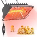 Chtoocy 250W Brooder Heater for 30 Chicks Or Ducklings,7.86ft Cord Brooder Heating Plate & Heat Lamp Chicken Coop House with Adjustable Temp & Hanging Height for Livestock Pet Supplies-Grey
