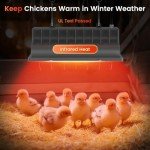 Chtoocy 250W Brooder Heater for 30 Chicks Or Ducklings,7.86ft Cord Brooder Heating Plate & Heat Lamp Chicken Coop House with Adjustable Temp & Hanging Height for Livestock Pet Supplies-Grey