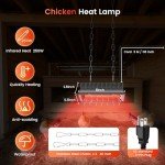 Chtoocy 250W Brooder Heater for 30 Chicks Or Ducklings,7.86ft Cord Brooder Heating Plate & Heat Lamp Chicken Coop House with Adjustable Temp & Hanging Height for Livestock Pet Supplies-Grey