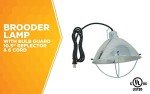Woods 0165 Brooder Lamp with Bulb Guard;10.5 Inch Reflector and 6 Foot Cord (250 Watt; 18/2 SJTW); 0