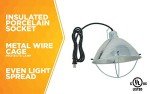 Woods 0165 Brooder Lamp with Bulb Guard;10.5 Inch Reflector and 6 Foot Cord (250 Watt; 18/2 SJTW); 0
