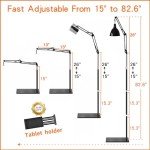 LAMTOR 82" Reptile Lamp Stand with Two 16" Hooks, Hang 10.5 Lbs Very Stable, Kindle Holder Tablet Floor Stand Reptile Heat Light Stand, Height Adjustable from 15" to 82"