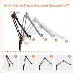 LAMTOR 82" Reptile Lamp Stand with Two 16" Hooks, Hang 10.5 Lbs Very Stable, Kindle Holder Tablet Floor Stand Reptile Heat Light Stand, Height Adjustable from 15" to 82"