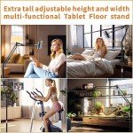 LAMTOR 82" Reptile Lamp Stand with Two 16" Hooks, Hang 10.5 Lbs Very Stable, Kindle Holder Tablet Floor Stand Reptile Heat Light Stand, Height Adjustable from 15" to 82"