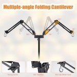 DXOPHIEX Dual Reptile Lamp Stand Reptile Light Stand with Two Flexible Brackets,Height Adjustable (15.7inch to 74.3inch) Reptile Heat Lamp Stand for Hanging Heat Lamp Holder and Light Fixture