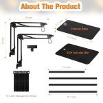 DXOPHIEX Dual Reptile Lamp Stand Reptile Light Stand with Two Flexible Brackets,Height Adjustable (15.7inch to 74.3inch) Reptile Heat Lamp Stand for Hanging Heat Lamp Holder and Light Fixture