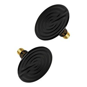 Simple Deluxe 250W Reptile Ceramic Heat Lamp Bulb Warm Emitter Brooder Coop Heater for Amphibian Pet & Incubating Chicken No Light Emitting, Snake/Lizard/Spider, 2-Pack
