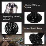 Simple Deluxe 100W Ceramic Reptile Heat Lamp Bulb & 150W Clamp Light with 8.5" Aluminum Reflector Combo for Amphibian Pets, Silver 2024 Version