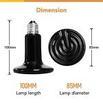 Simple Deluxe 100W Ceramic Reptile Heat Lamp Bulb & 150W Clamp Light with 8.5" Aluminum Reflector Combo for Amphibian Pets, Silver 2024 Version