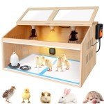Large Chicken Brooder Box for Chick, Extra Wide Wooden Brooder Box 31.5" with...