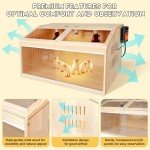 Large Chicken Brooder Box for Chick, Extra Wide Wooden Brooder Box 31.5" with...