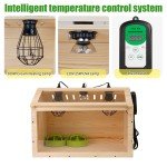 Large Wooden Chicken Brooder Box with Thermostat and 3 Heat Lamps,Brooder Box...