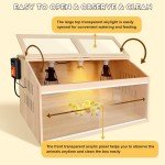 Large Chicken Brooder Box for Chick, Extra Wide Wooden Brooder Box 31.5" with...