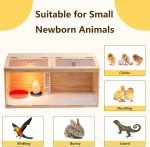 Large Wooden Chicken Brooder Box with Bulb Set and Thermometer（32x16x16 Inches）