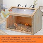 Large Wooden Chicken Brooder Box with Thermostat and 3 Heat Lamps,Brooder Box...