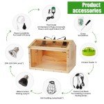 Large Wooden Chicken Brooder Box with Thermostat and 3 Heat Lamps,Brooder Box...