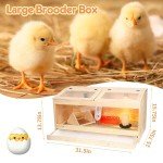 Large Chick Chicken Brooder Box: Wooden Chick Brooder with Bottom Drawer Heat...