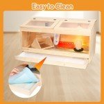 Large Chick Chicken Brooder Box: Wooden Chick Brooder with Bottom Drawer Heat...